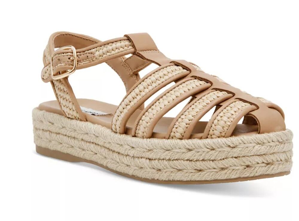 Steve Madden Women's Marlin Espadrille Fisherman Sandals Natural Raffia Size 10